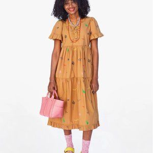 Clare V Martine Dress Camel Multi Paradis